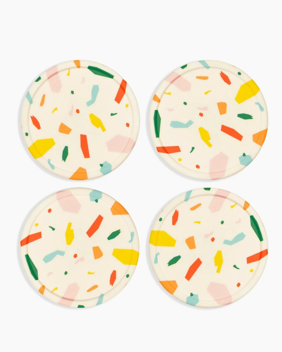 "Poketo Eco-Friendly Bamboo Coasters Set – Sustainable & Stylish Drink Protectors"