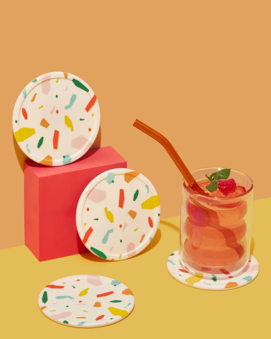 "Poketo Eco-Friendly Bamboo Coasters Set – Sustainable & Stylish Drink Protectors"