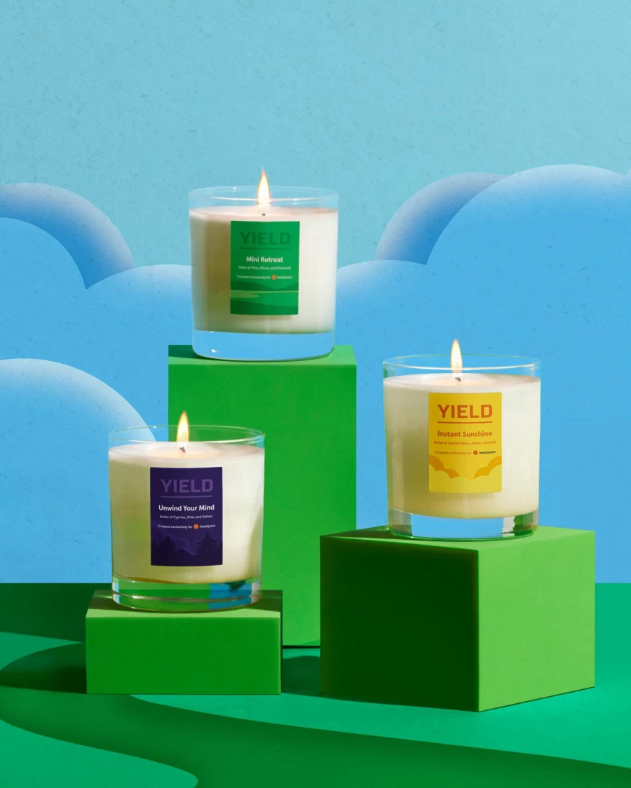 Poketo Headspace X Yield Unwind Your Mind Scented Candle for Relaxation & Stress Relief