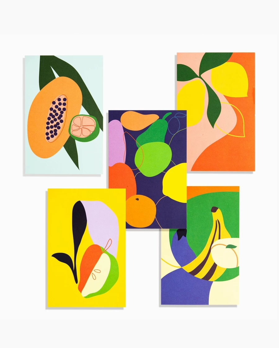 "Poketo Tutti Frutti Postcards – Colorful Fruit-Themed Greeting Cards"