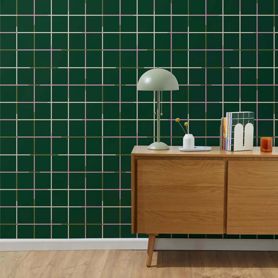Poketo Grid Wallpaper by Mitchell Black - Modern Geometric Peel and Stick Design