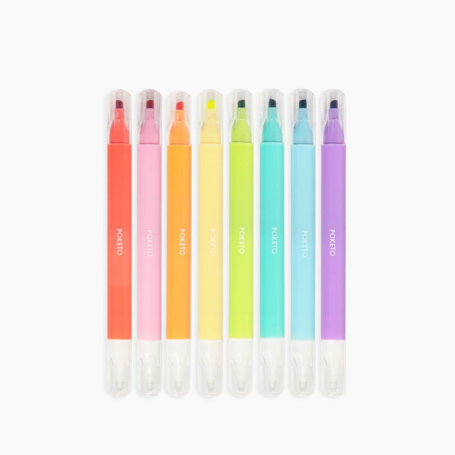 Poketo Aurora Erasable Markers Set - Washable Dry-Erase Markers for Kids & Adults, Vibrant Colors, Reusable & Low-Odor