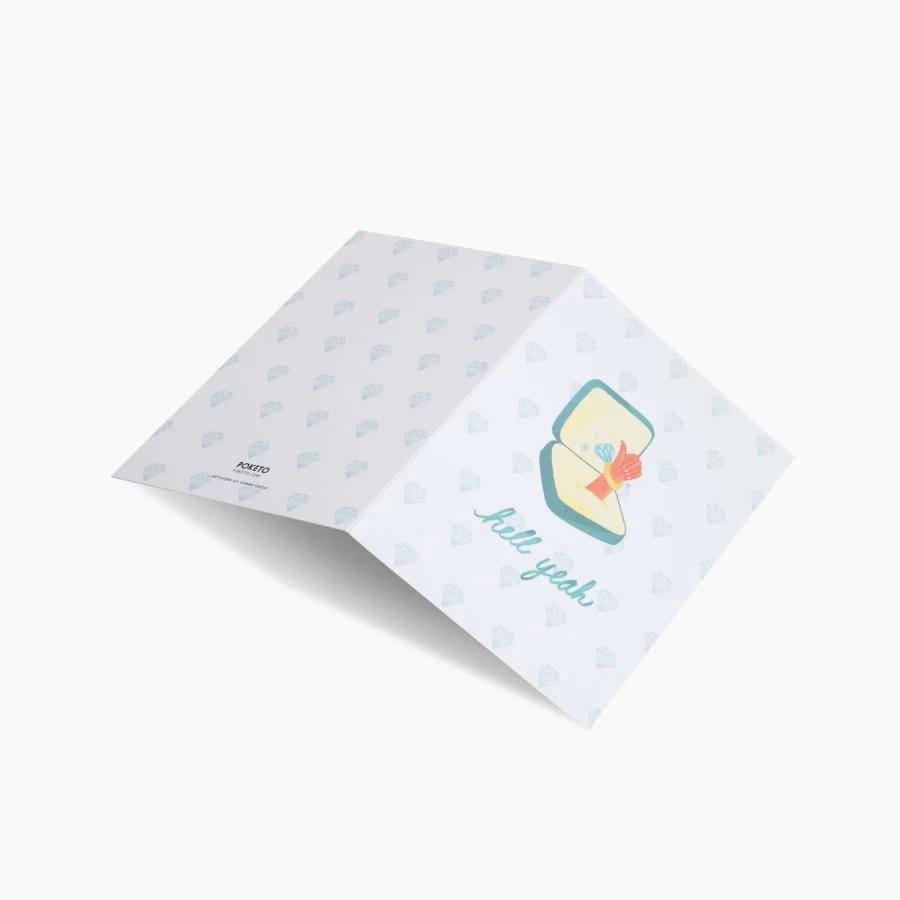 "Poketo Hell Yeah Engagement Card - Fun & Unique Wedding Proposal Greeting Card"