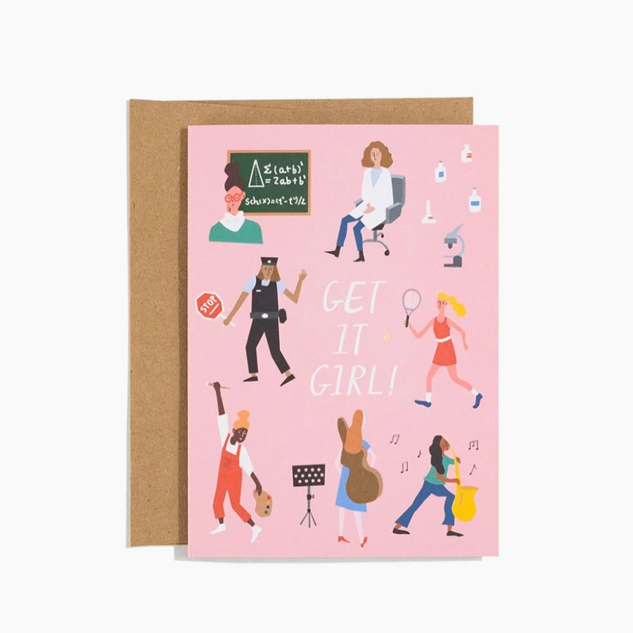 "Poketo Get It Girl Greeting Card - Empowering Feminist Card for Women"