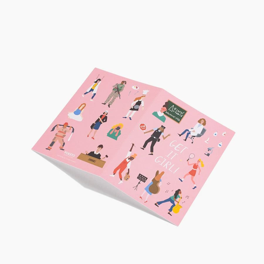 "Poketo Get It Girl Greeting Card - Empowering Feminist Card for Women"