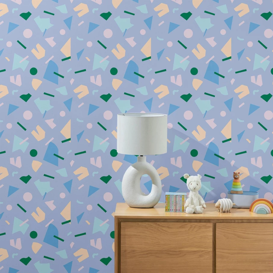 Poketo x Mitchell Black Geometric Wallpaper - Modern Shapes Design for Home Decor