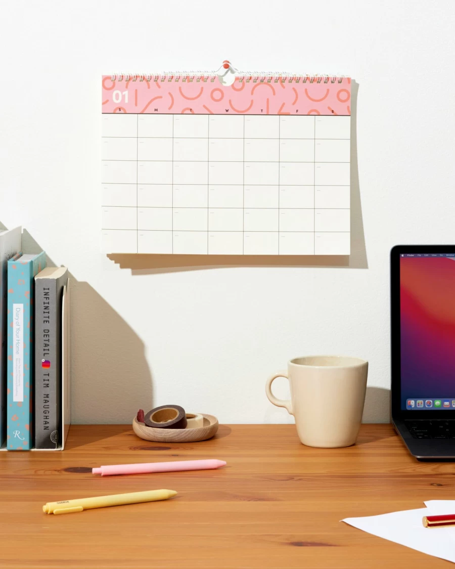 Poketo Doodle Design Essential Wall Calendar - Creative & Stylish Planner