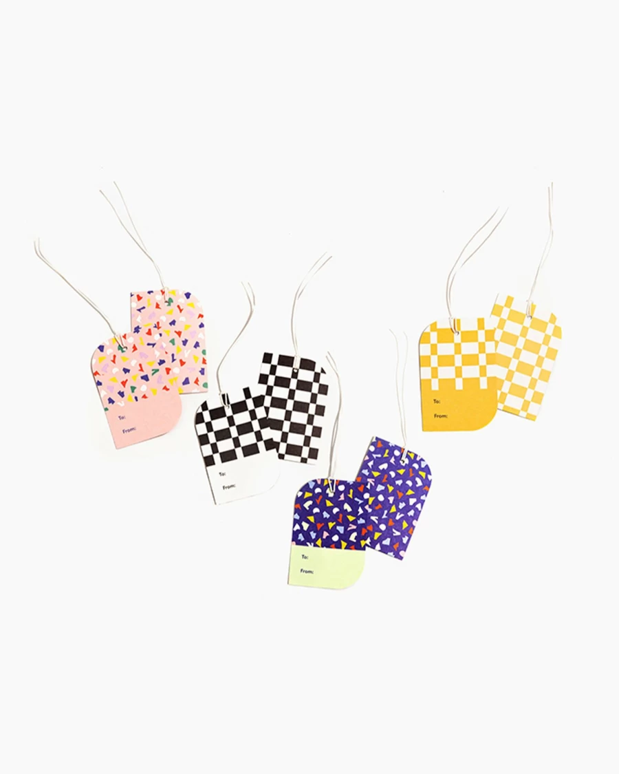 Poketo Confetti Gift Tag Set - Colorful Party Favor Labels for Presents & Celebrations