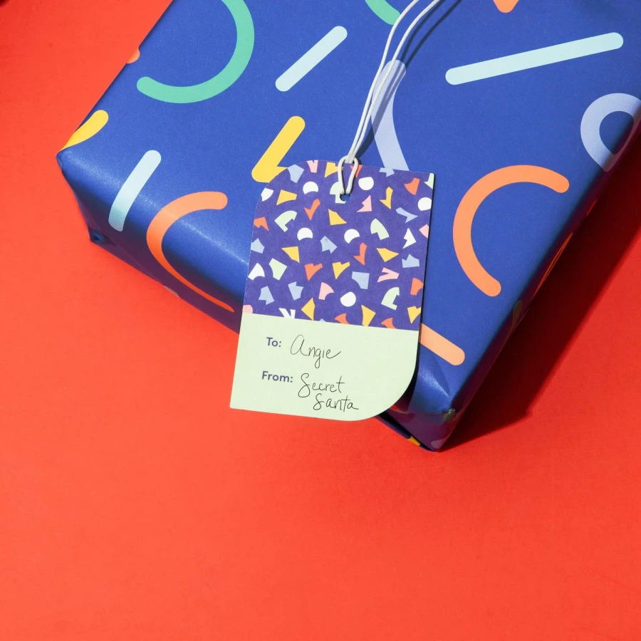 Poketo Confetti Gift Tag Set - Colorful Party Favor Labels for Presents & Celebrations