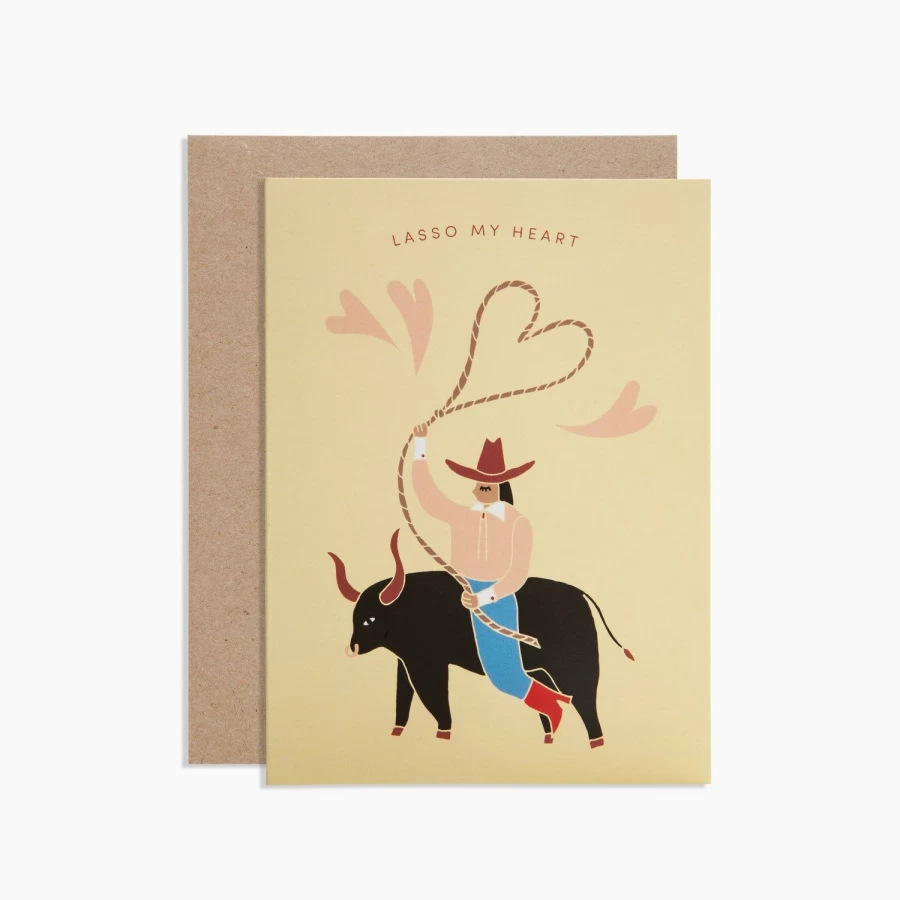 "Poketo Lasso My Heart Greeting Card - Unique Heart Design"