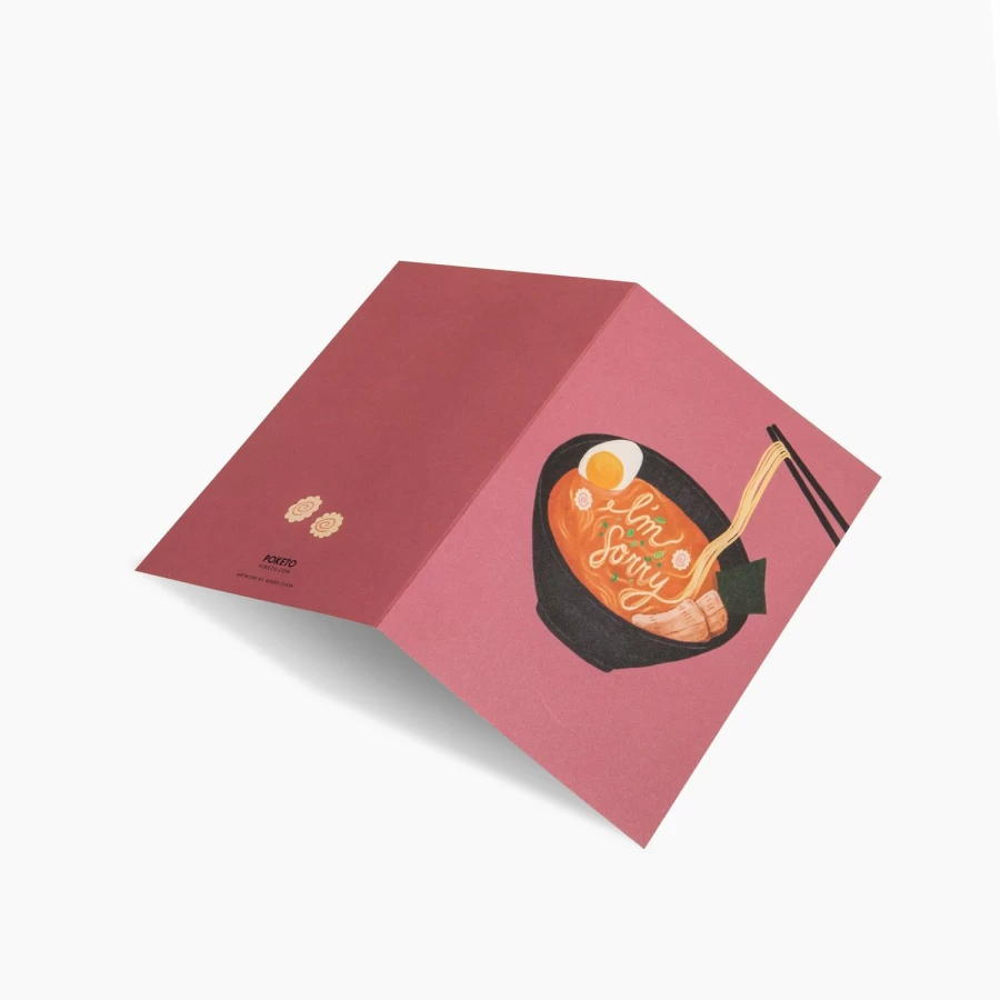 "Poketo I'M Sorry Ramen Card - Fun Apology Gift for Ramen Lovers"