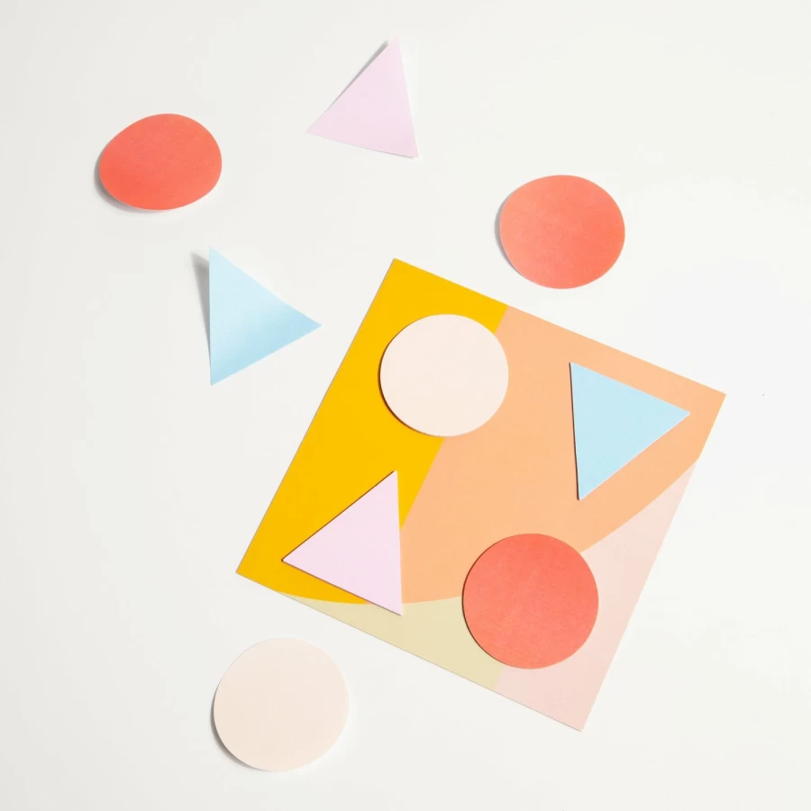 Poketo Geometric Shape Sticky Notes - Colorful Removable Memo Pads for Office & School