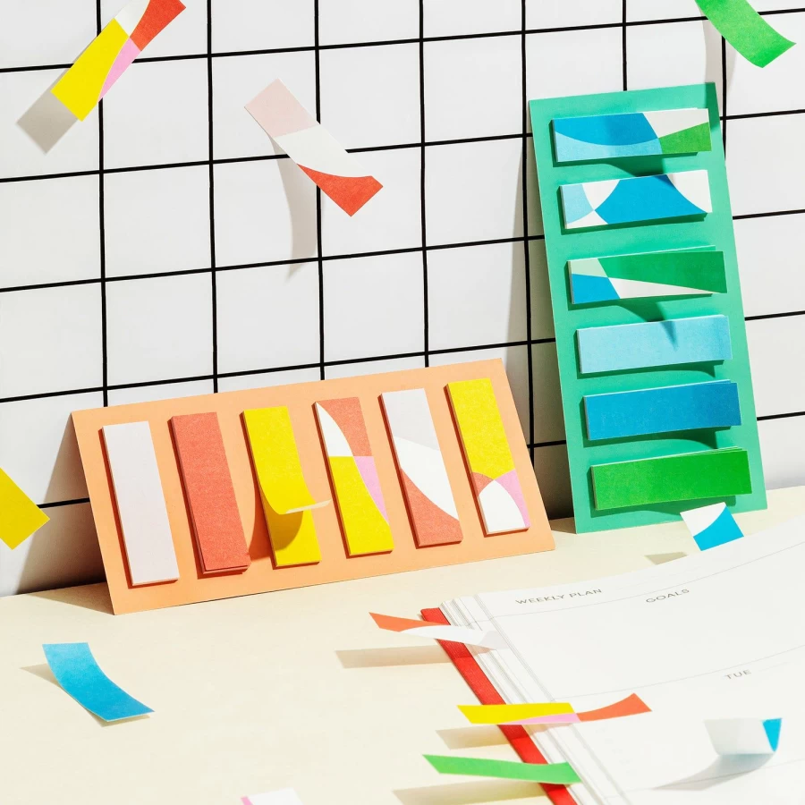 Poketo Swell Sticky Tabs - Colorful Page Markers for Books, Notebooks & Organizers