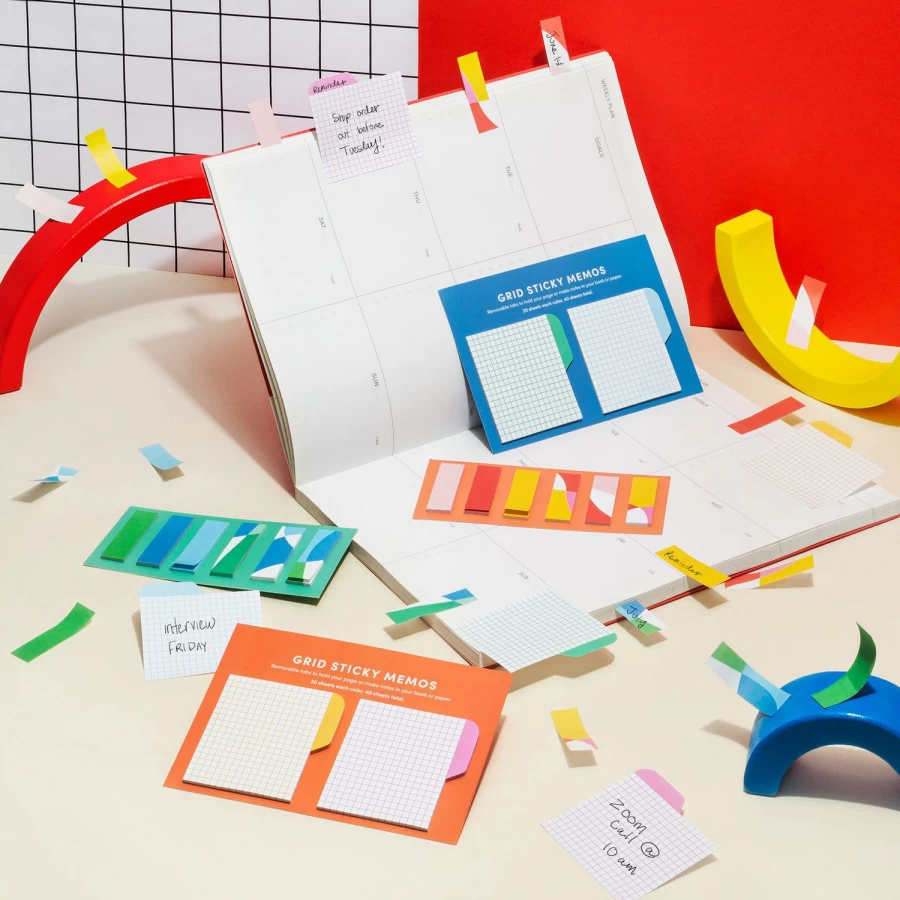 Poketo Swell Sticky Tabs - Colorful Page Markers for Books, Notebooks & Organizers