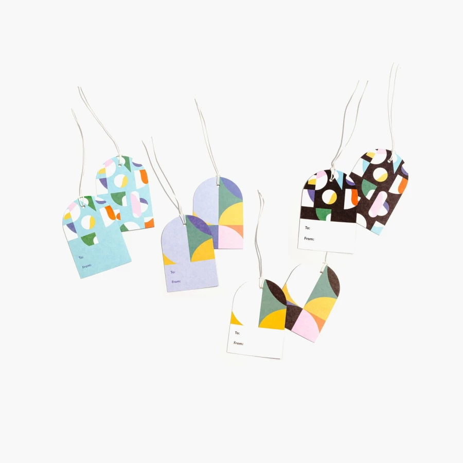 Poketo Colorblock Gift Tag Set - Premium Handmade Labels for Present Wrapping