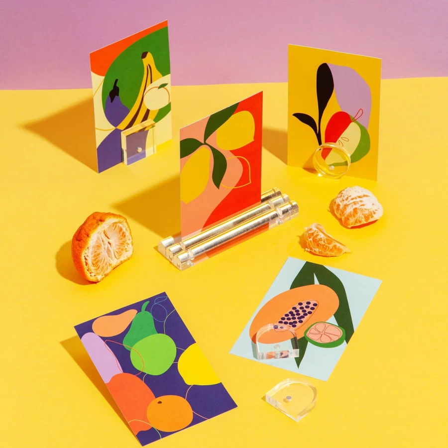 "Poketo Tutti Frutti Postcards - Colorful Fruit-Themed Greeting Cards"