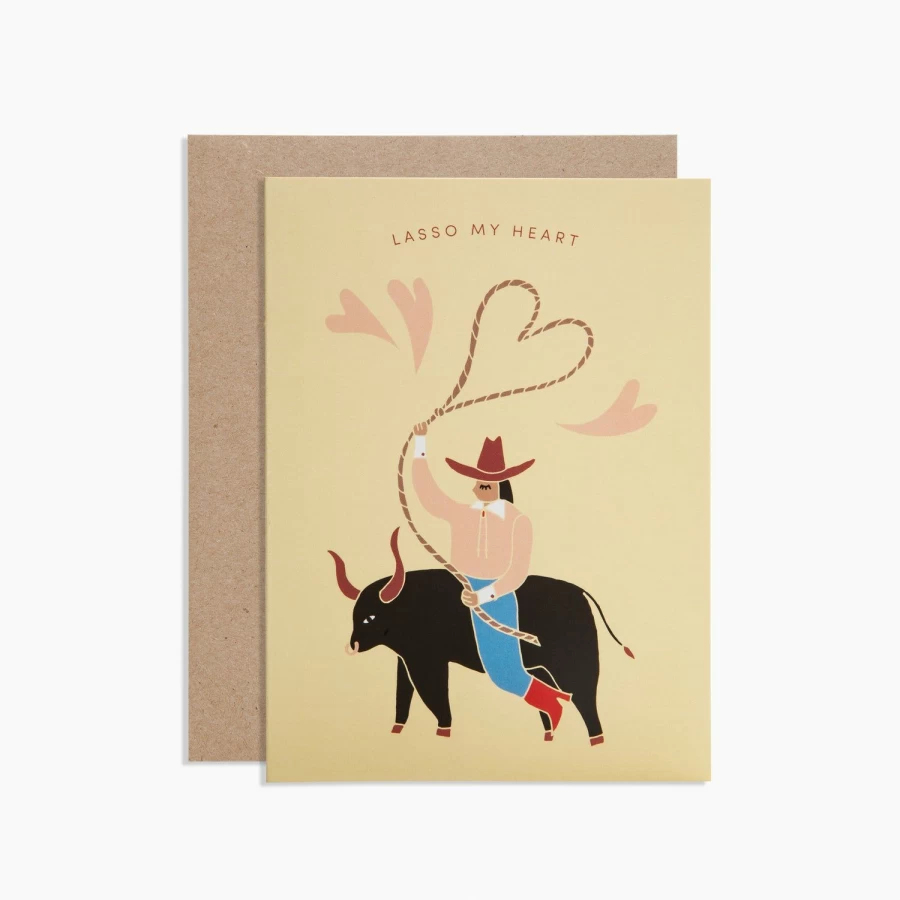 "Poketo Lasso My Heart Greeting Card - Unique Heart Design for Special Occasions"