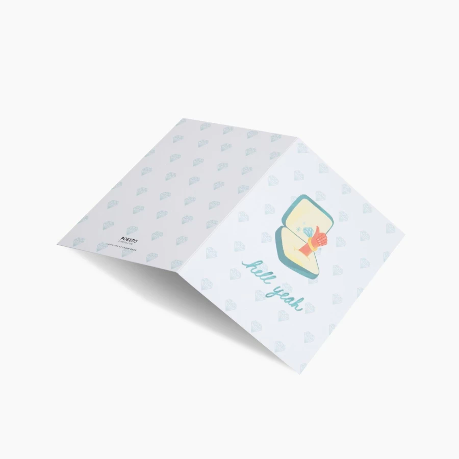 "Poketo Hell Yeah Funny Engagement Greeting Card for Couples"