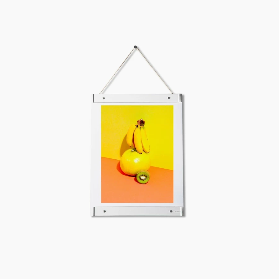 Poketo Acrylic Poster Hanger - Clear Modern Display Clips for Art & Prints