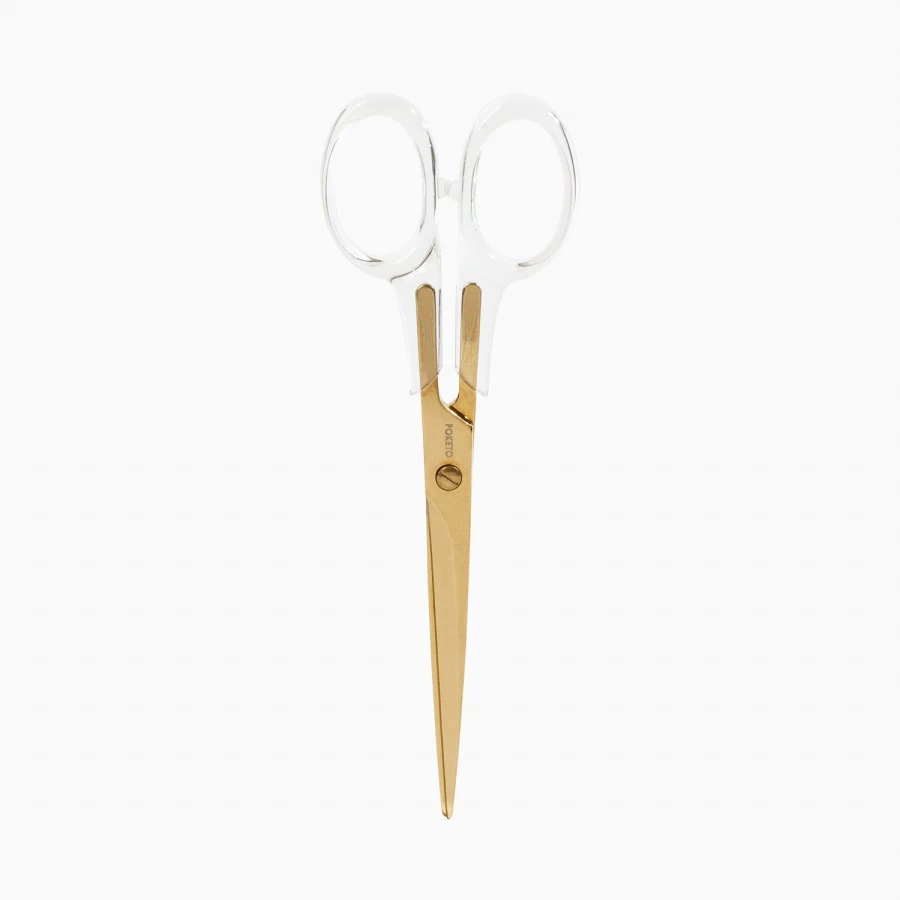 Poketo Premium Acrylic Scissors - Heavy Duty Craft Scissors for Fabric, Paper, and DIY Projects