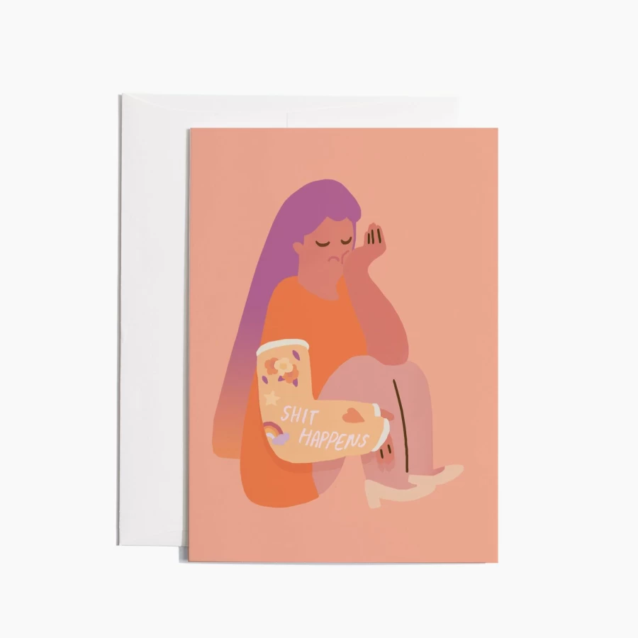 "Poketo Shit Happens Greeting Card - Humorous & Unique Design"