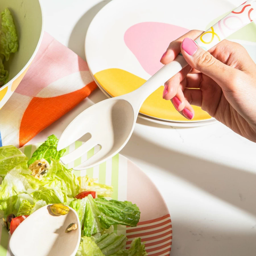 "Poketo Bamboo Serving Set – Eco-Friendly Reusable Cutlery for Sustainable Dining"