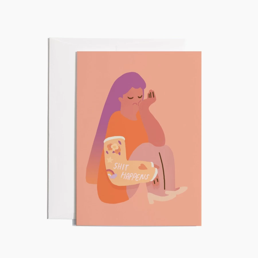 "Poketo Shit Happens Greeting Card - Humorous & Unique Design"