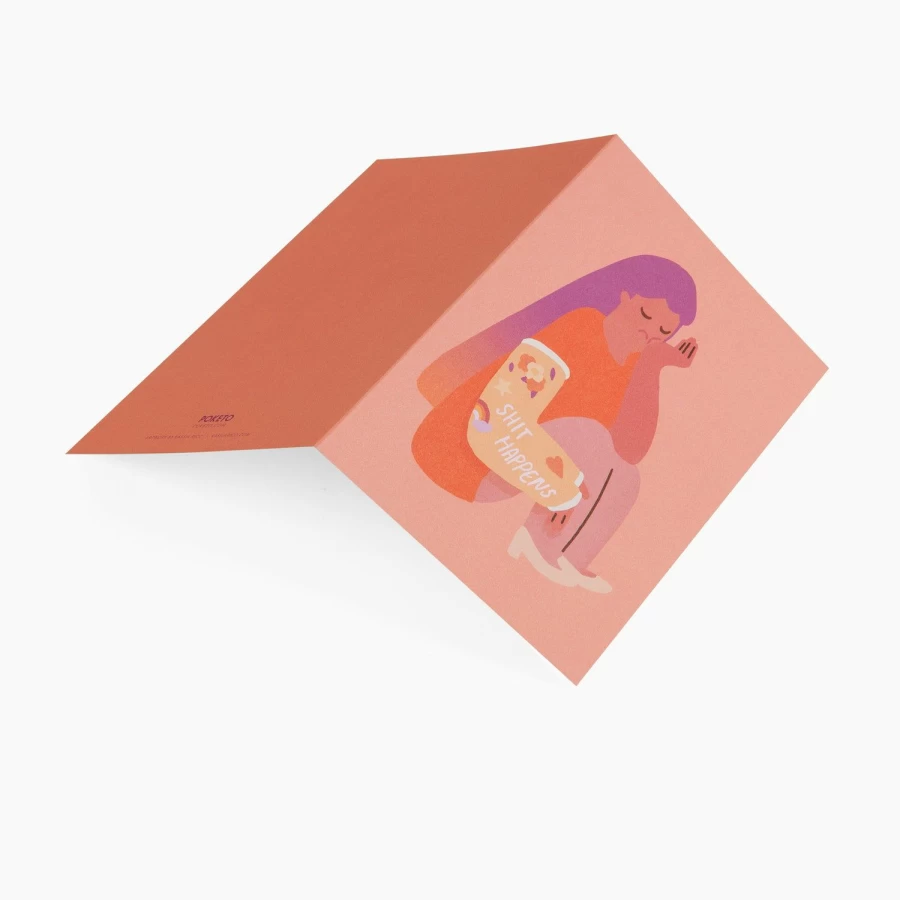 "Poketo Shit Happens Greeting Card - Humorous & Unique Design"