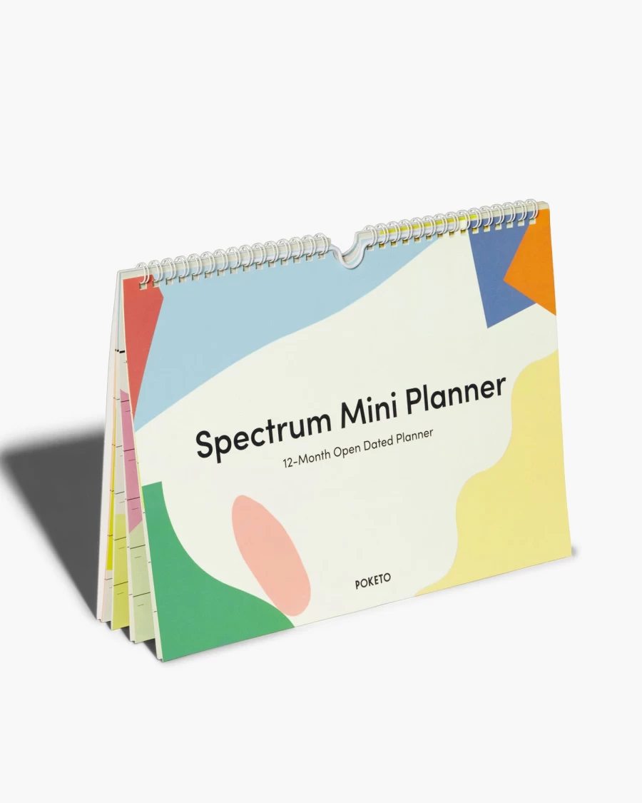 Poketo Spectrum Mini Planner - Colorful & Compact Daily Organizer for Productivity
