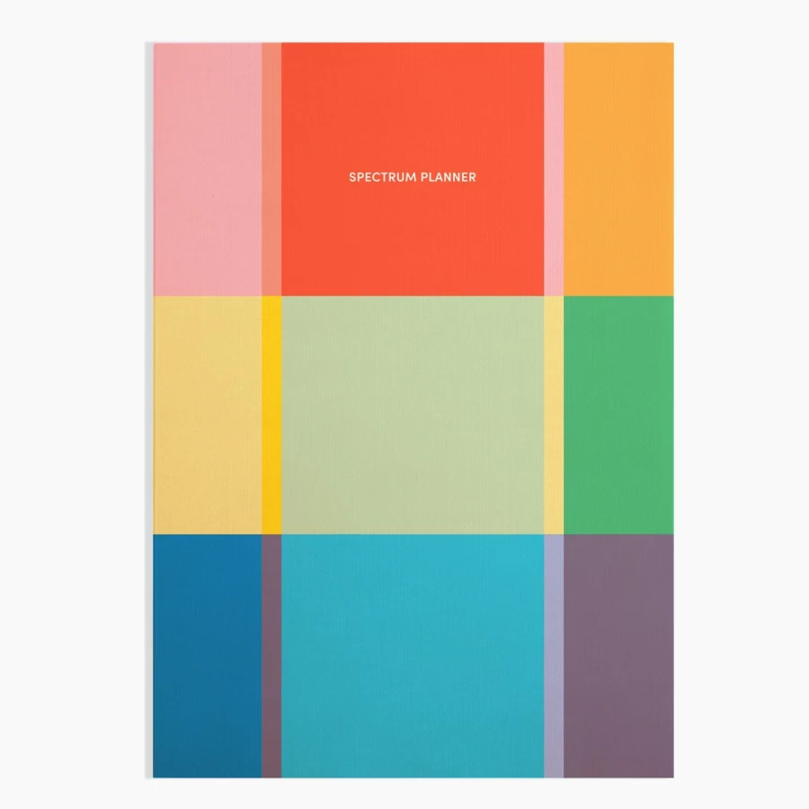 Poketo Rainbow Spectrum Planner - Colorful Daily Organizer & Productivity Journal