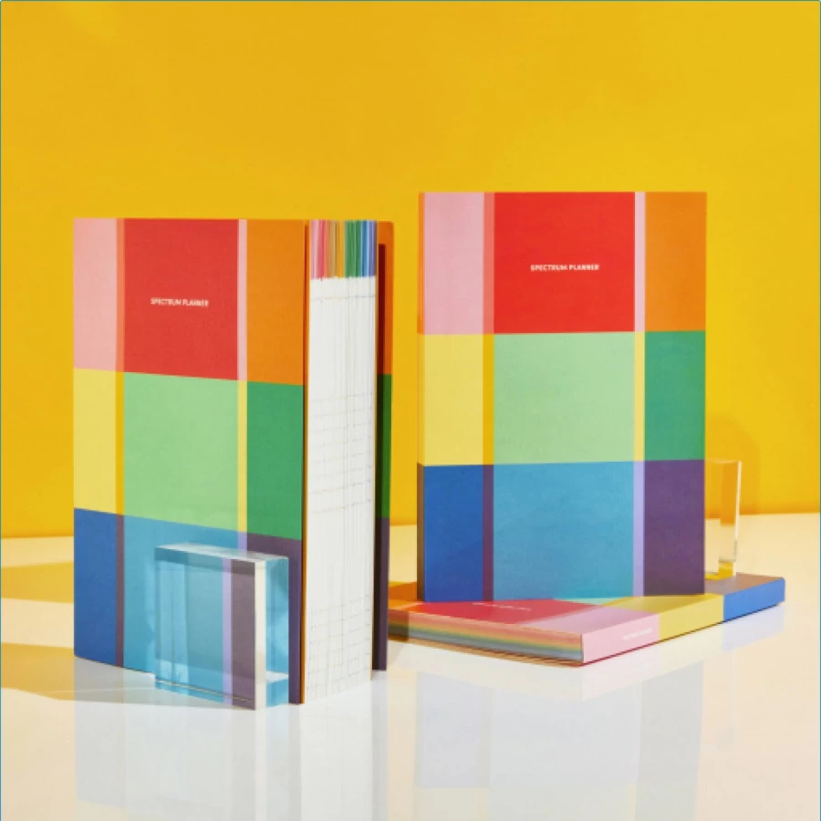 Poketo Rainbow Spectrum Planner - Colorful Daily Organizer & Productivity Journal