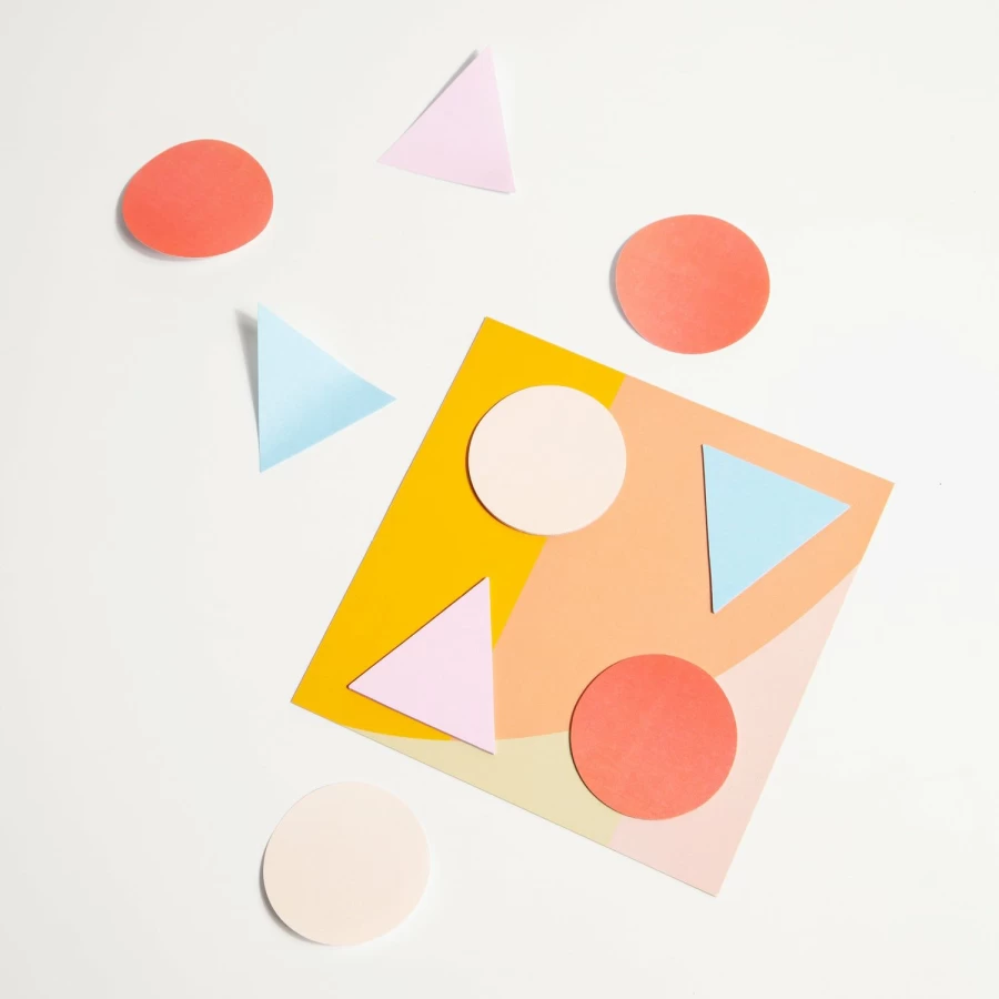 Poketo Geometric Shape Sticky Notes - Colorful Repositionable Memo Pads for Office & School