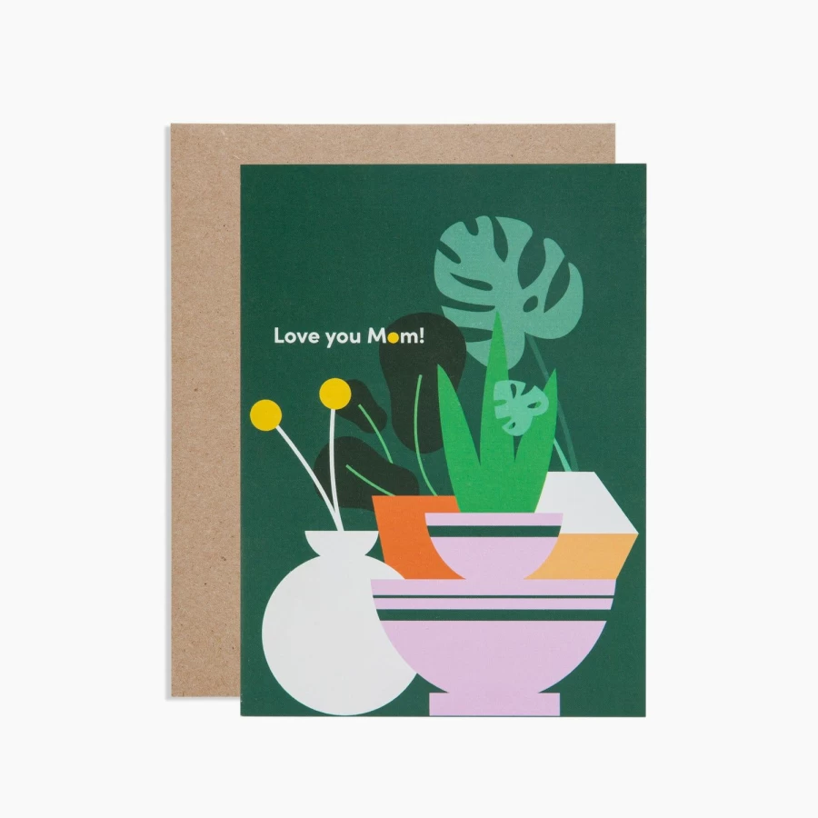 Poketo Plant Mom Greeting Card - Eco-Friendly Botanical Card for Plant Lovers