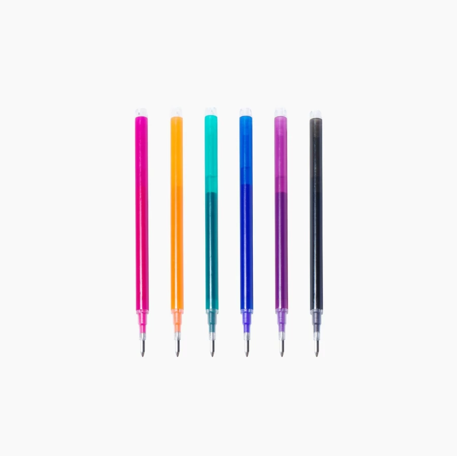 Poketo Eclipse Erasable Pens Refill Pack - Premium Friction Gel Ink Set for Smooth Writing