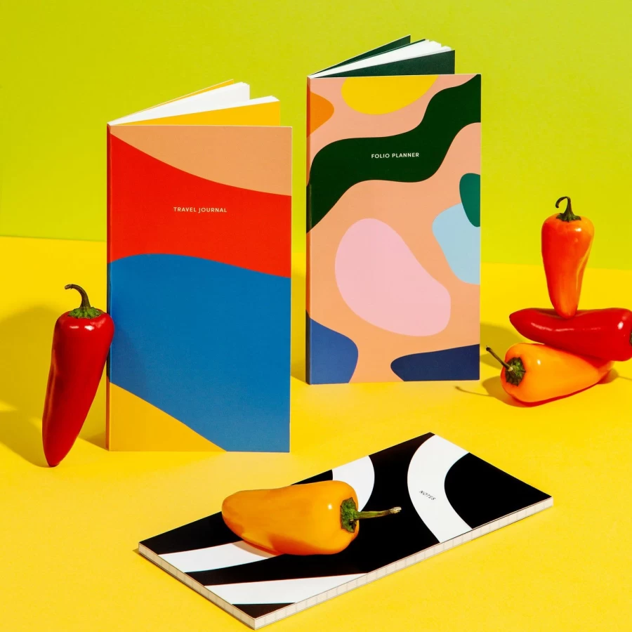 Poketo Curved Grid Notebook - Stylish Folio Design for Writing & Sketching